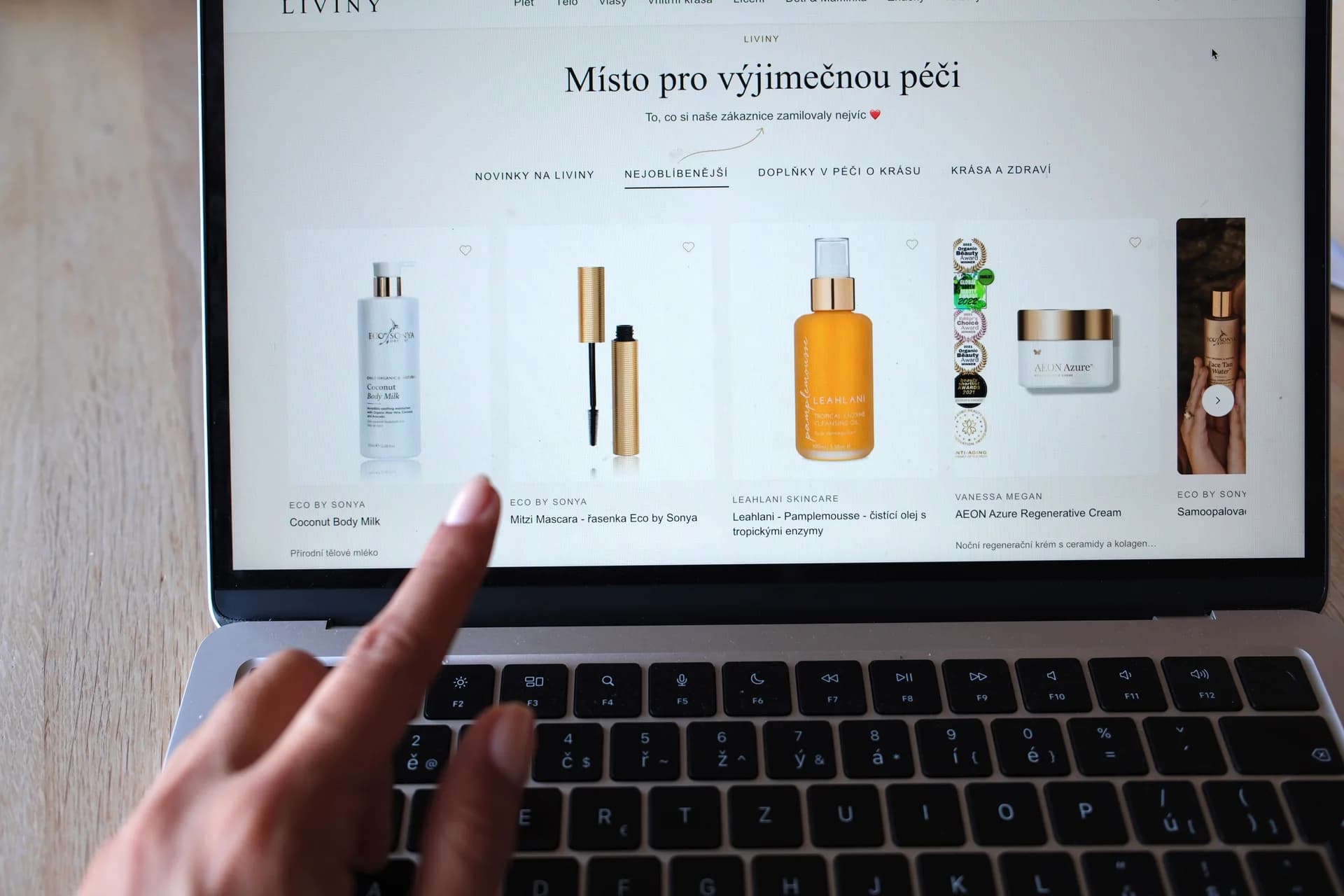Shopping on the Liviny store on a phone