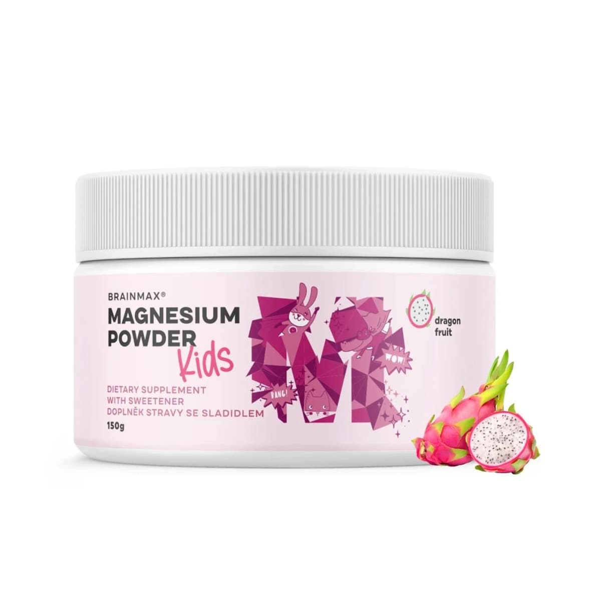 BrainMax KIDS Magnesium Powder Hořčík pro děti dračí ovoce