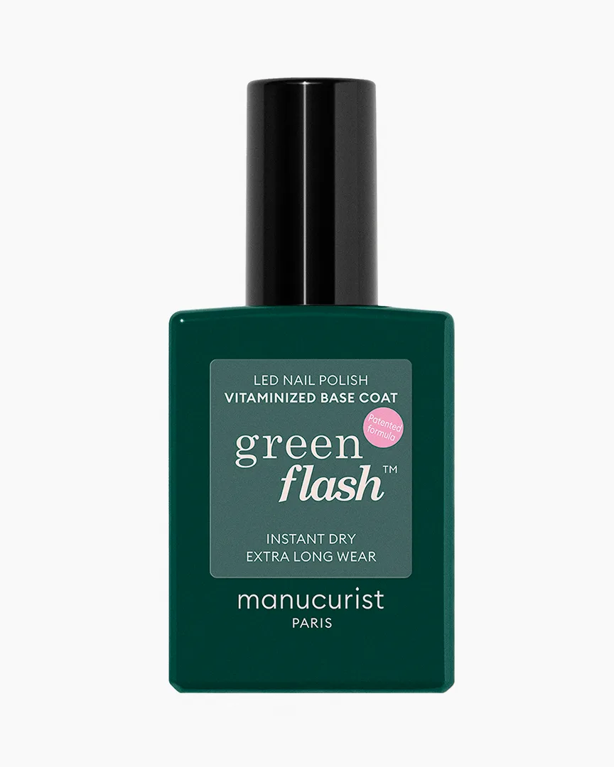 Tmavě zelená lahvička Manucurist Green Flash™ Vitaminised Base Coat