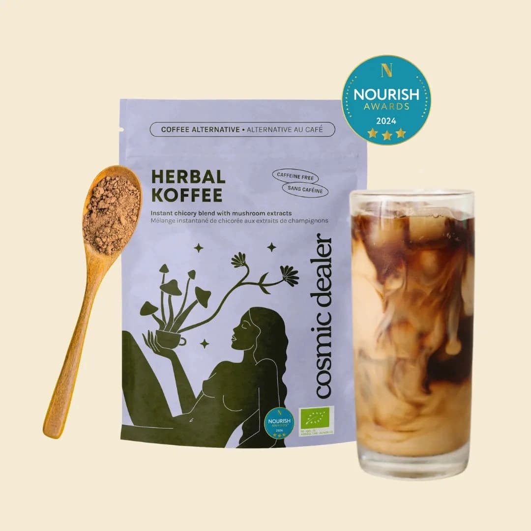 Cosmic Dealer Herbal Koffee – alternative bio au café sans caféine pour latte glacé