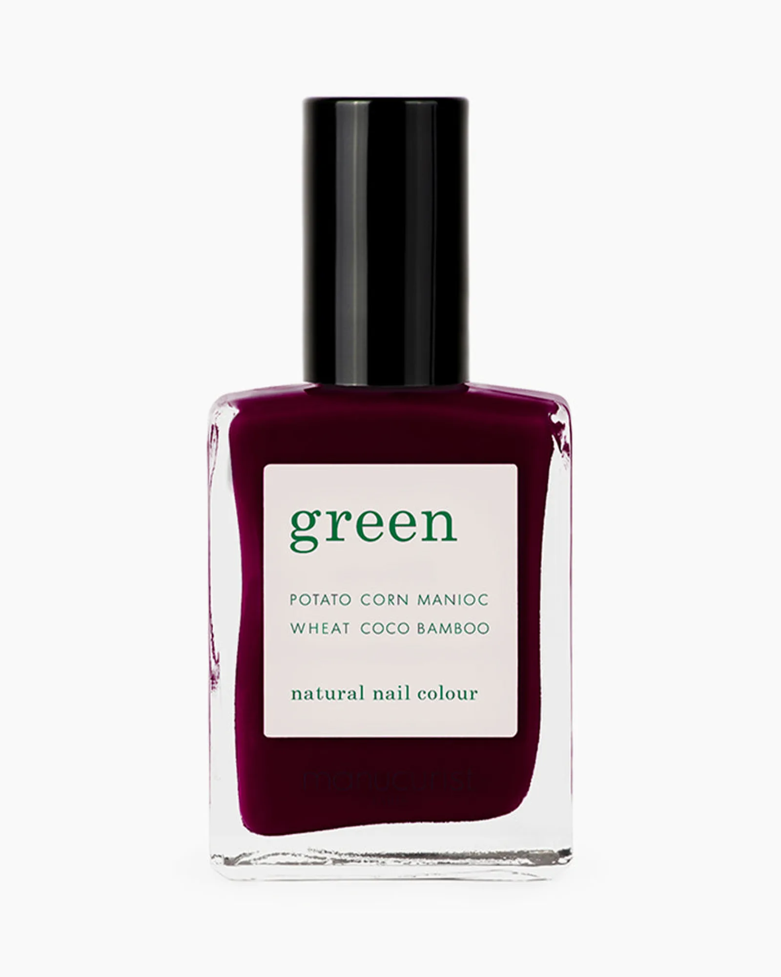 Green™ lak na nehty Hollyhock – lahvička tmavě vínového laku