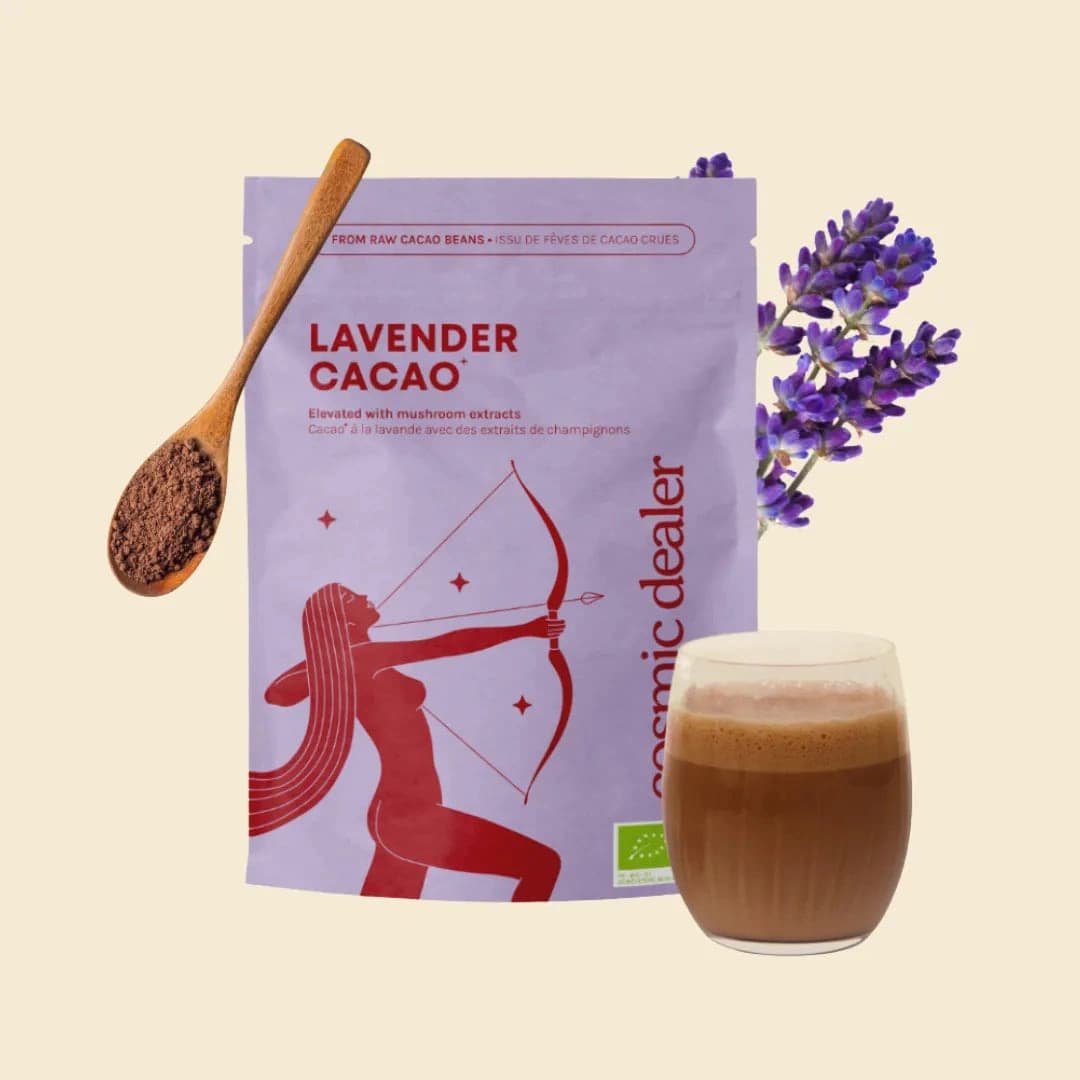 Cosmic Dealer Lavender Cacao – boisson bio au cacao et à la lavande à préparer avec du lait