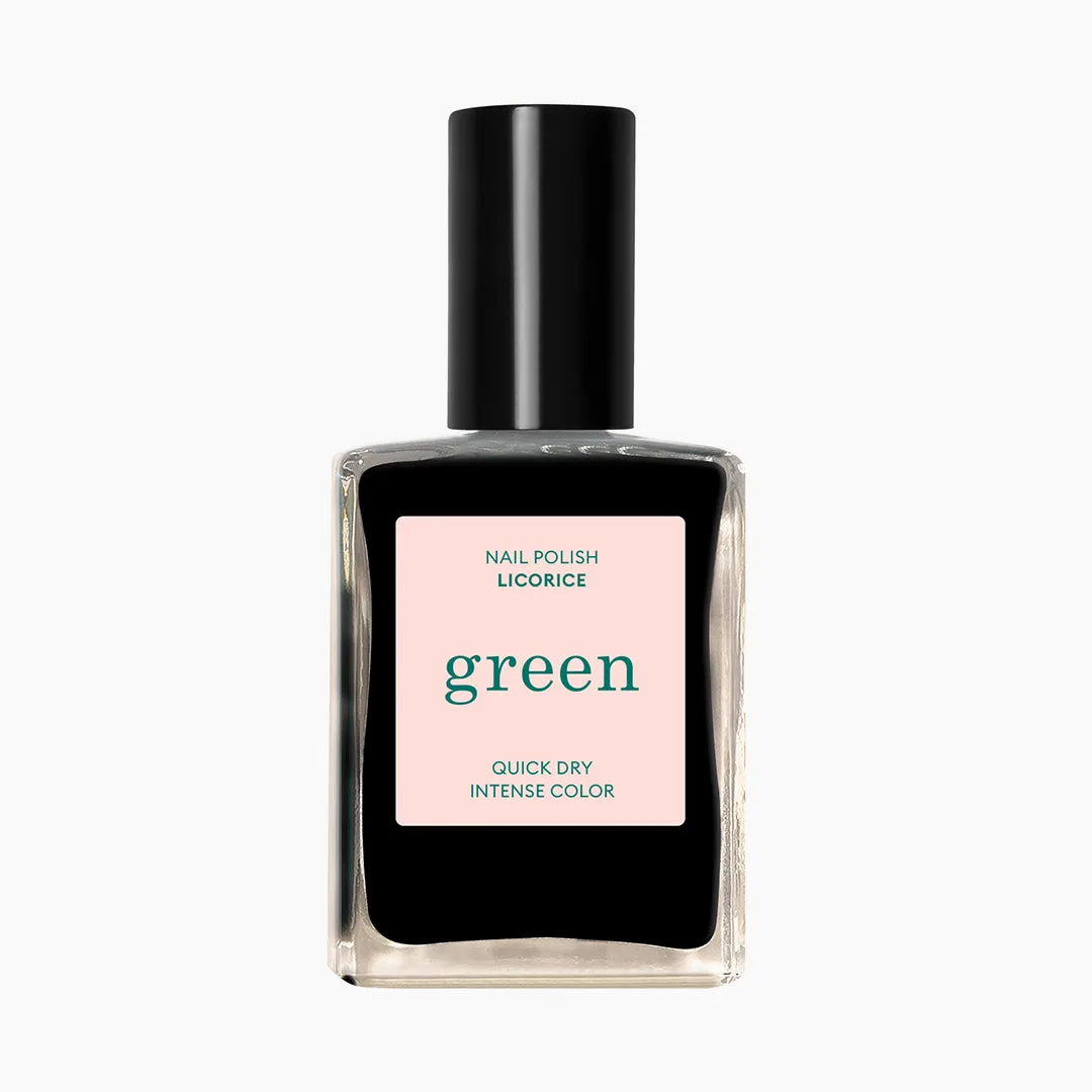 Lahvička Green Licorice na světlém pozadí