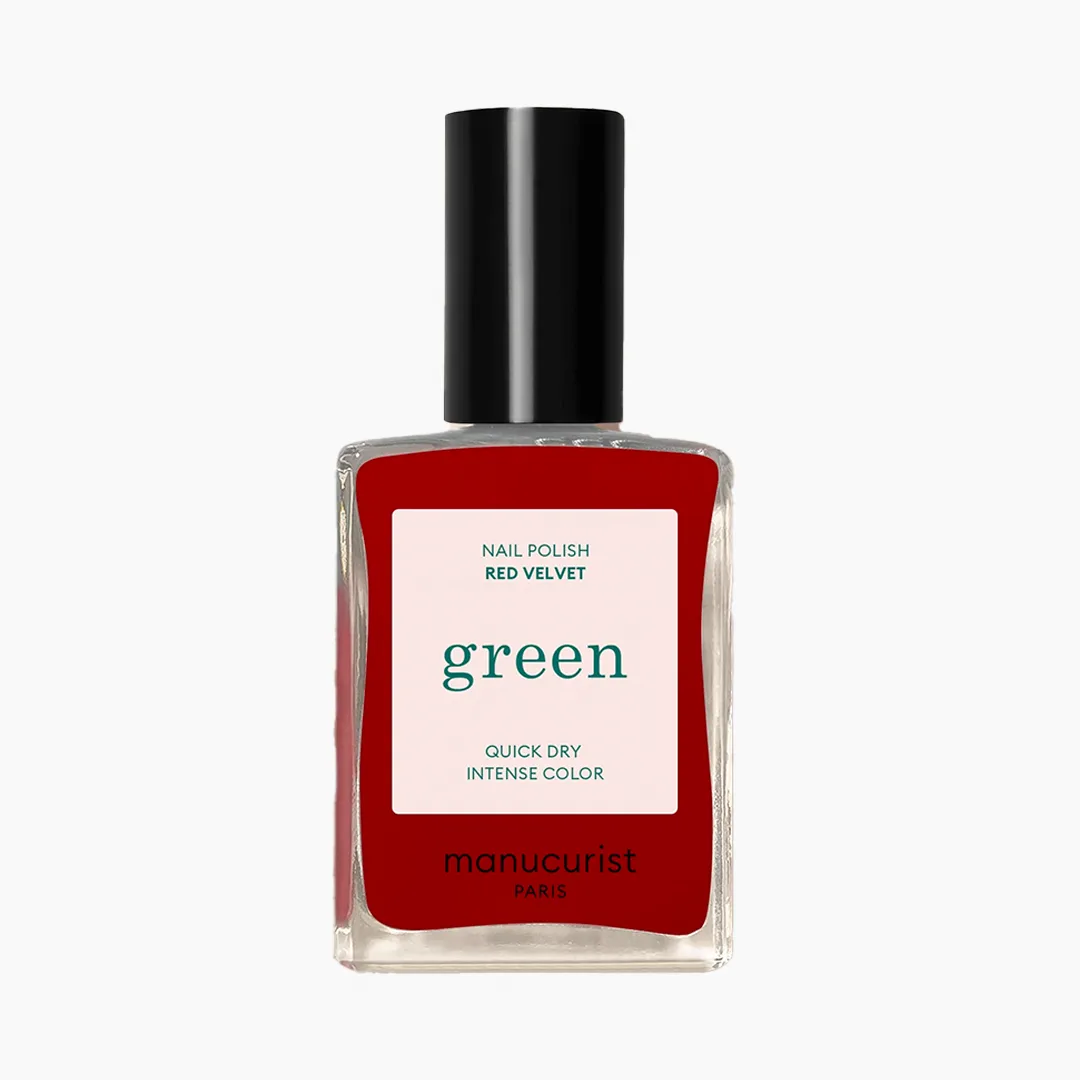 Lahvička Green Red Velvet na světlém pozadí