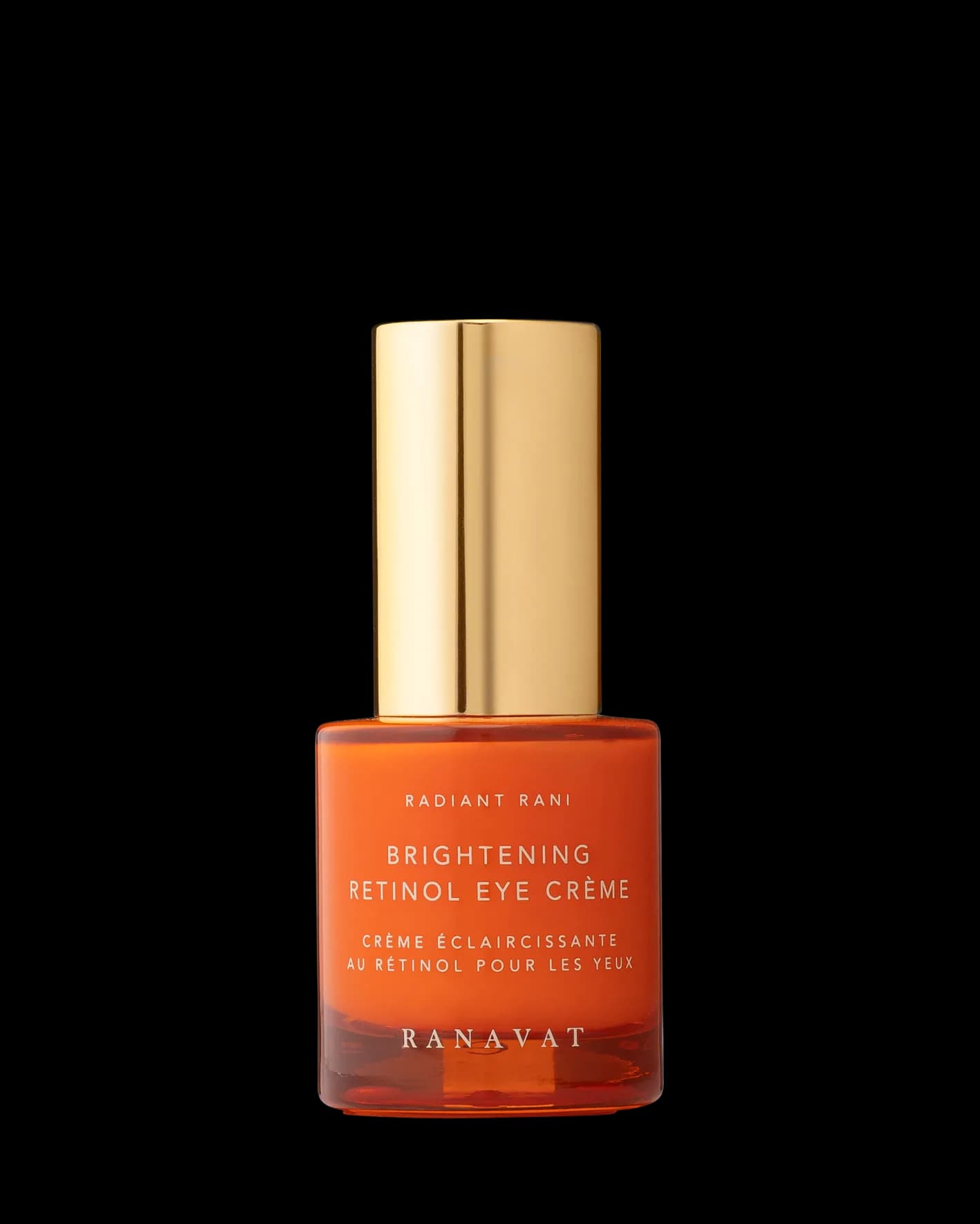 RANAVAT Brightening Retinol Eye Crème 15 ml v oranžovém skle se zlatým uzávěrem