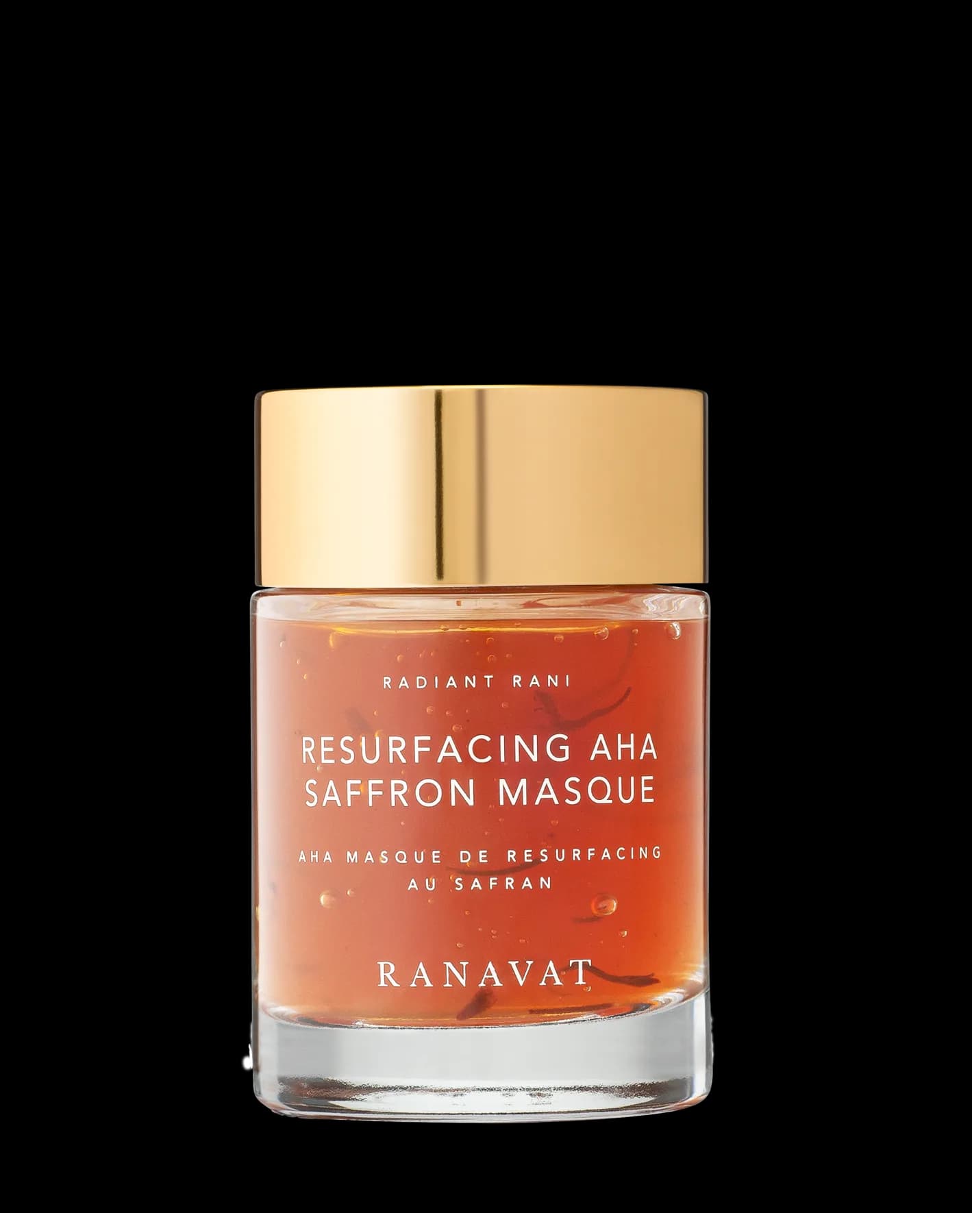 RANAVAT Resurfacing AHA Saffron Masque v oranžové gelové textuře
