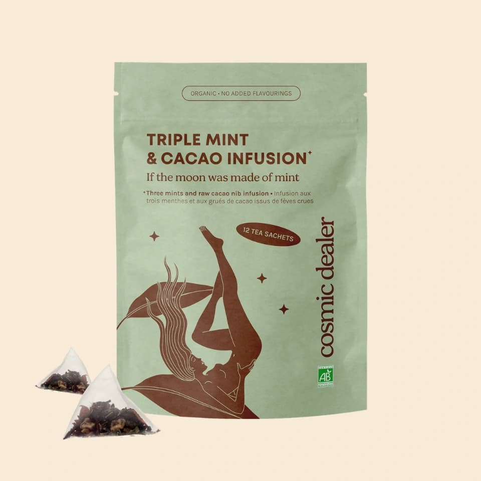 Cosmic Dealer Triple Mint – infusion bio aux trois menthes et au cacao en sachets