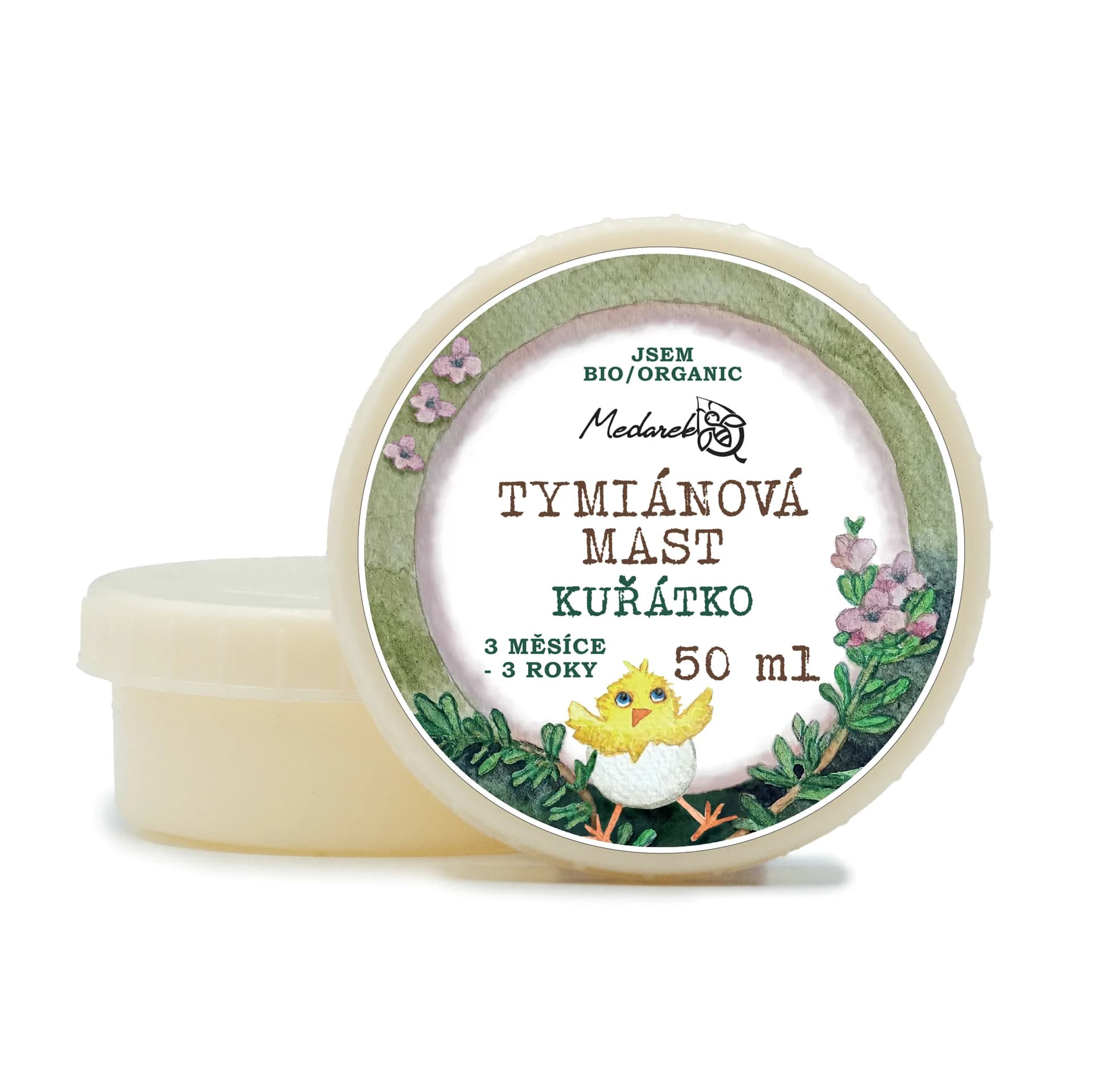 Tymiánová mast Kuřátko 50 ml v kelímku s dětskou ilustrací