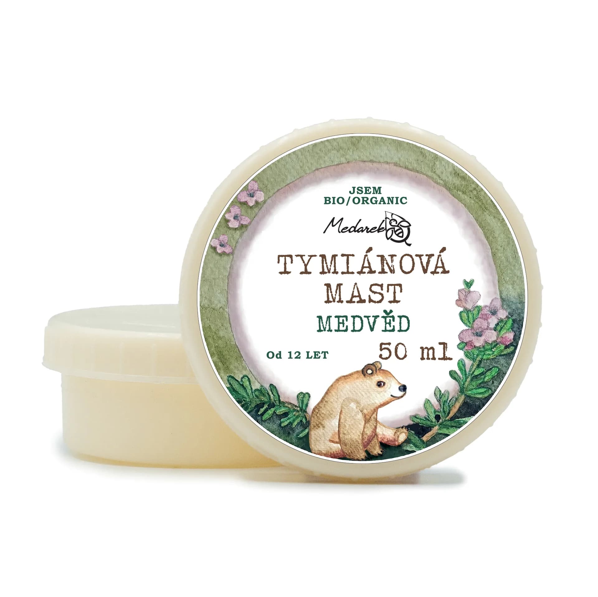 Tymiánová mast Medvěd 50 ml v kelímku s ilustrací medvěda