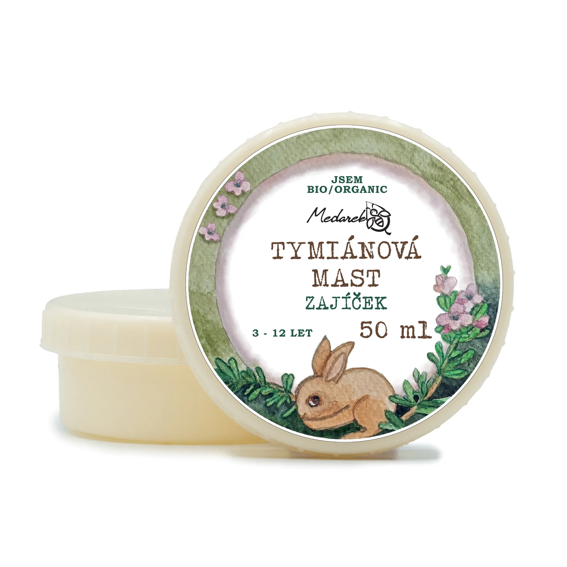 Tymiánová mast Zajíček 50 ml v kelímku s ilustrací králíčka